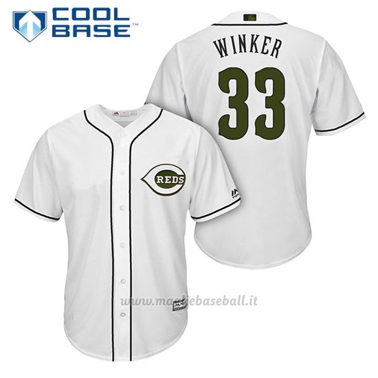 Maglia Baseball Uomo Cincinnati Reds 33 Jesse Winker Bianco2018 Alterner Cool Base